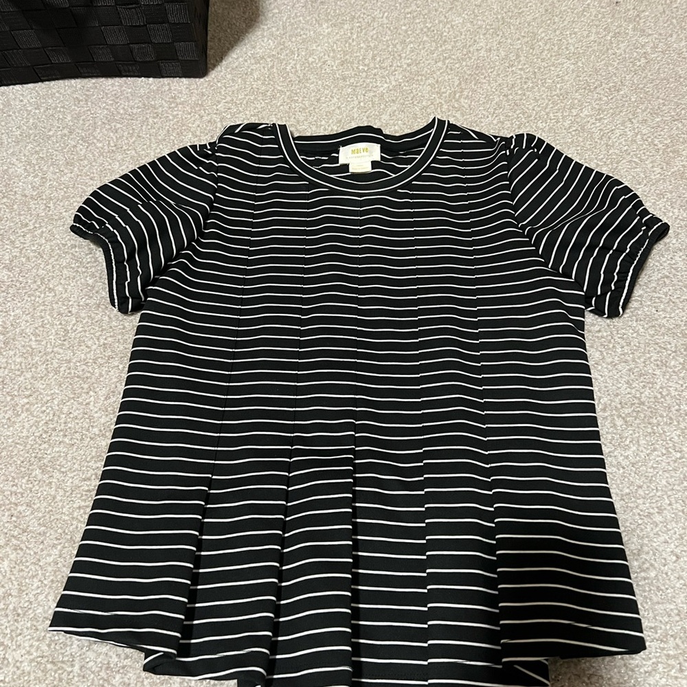 Anthropologie Black and White Striped Top